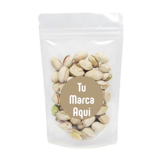 Bolsa con pistaches personalizados con la marca de tu empresa o de tu evento