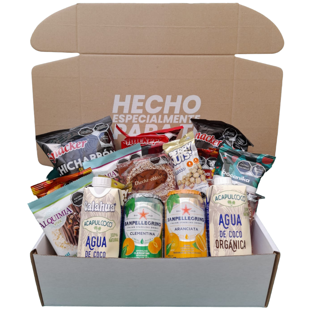 Energiza y Deleita - ¡Caja de Regalo con Snacks y Agua de Coco para tu Equipo de Trabajo!