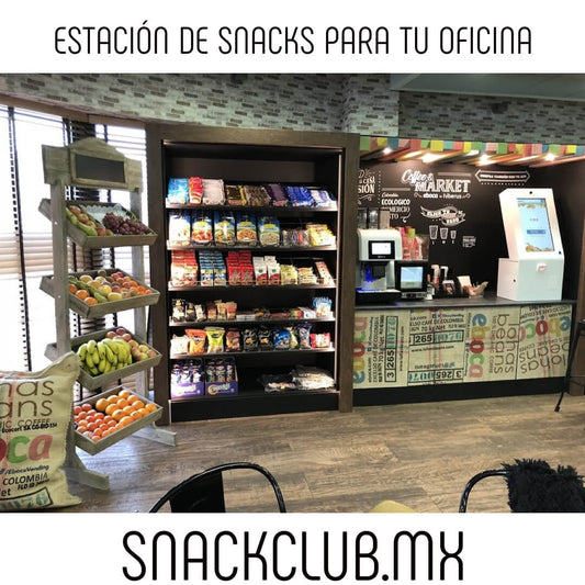 Estación de snacks en la oficina
