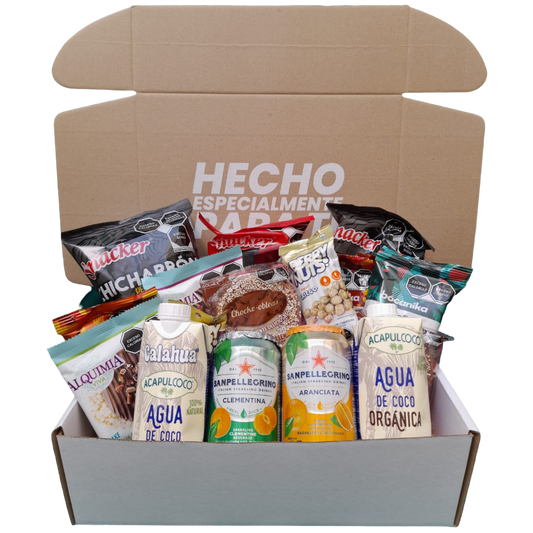 Energiza y Deleita - ¡Caja de Regalo con Snacks y Agua de Coco para tu Equipo de Trabajo!