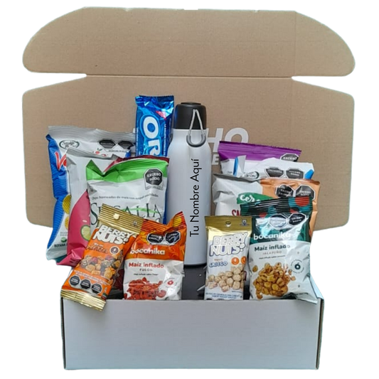 Termo de acero inoxidable con correa y snacks incluidos - Capacidad de 500 ml